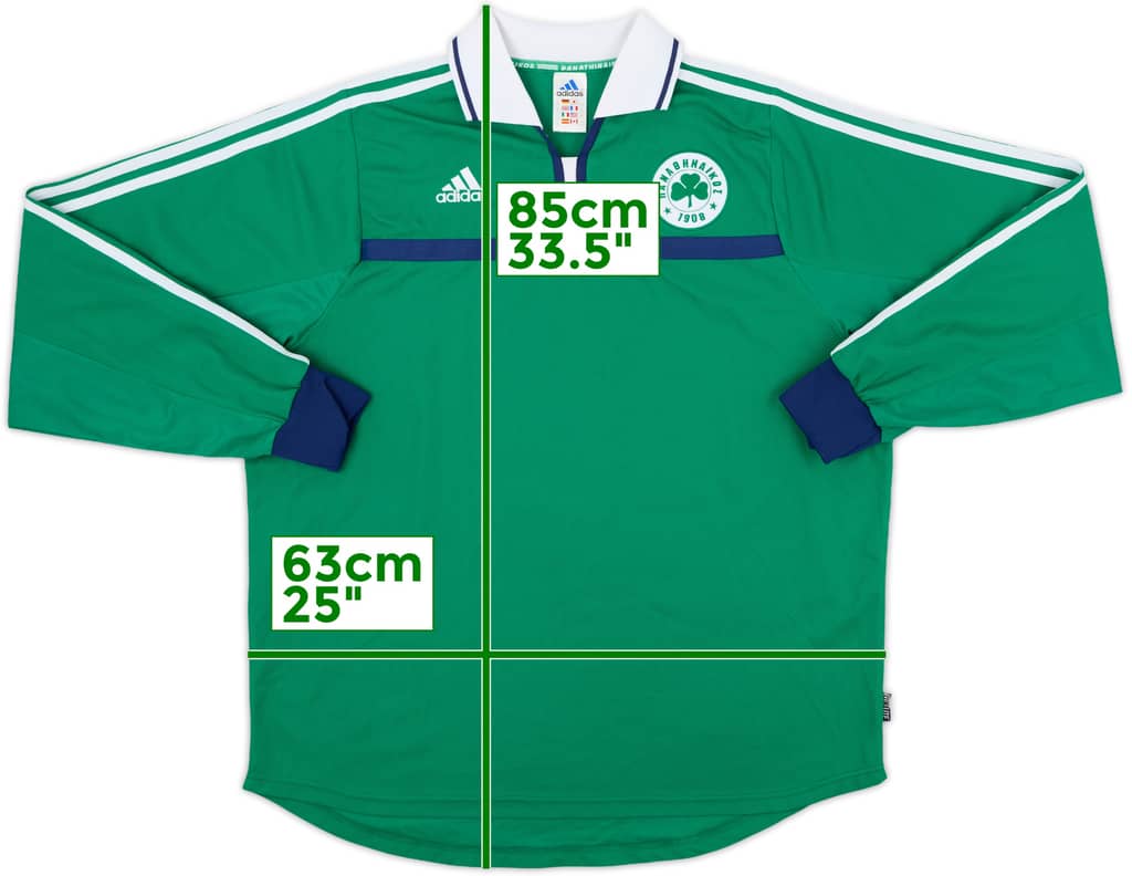 2000-01 Panathinaikos Player Issue Home L/S Shirt - 10/10 - (XL)