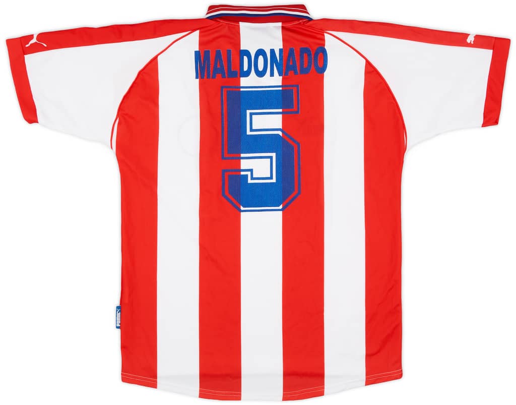 2000-02 Paraguay Home Shirt Maldonado #5 - 9/10 - (XL)