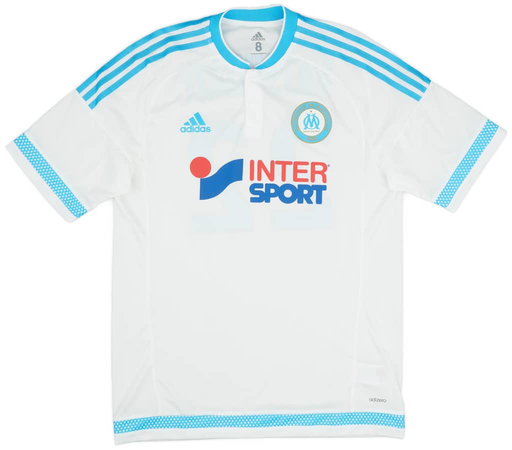2015-16 Olympique Marseille Player Issue Home Shirt Batshuayi #22 - 9/10 - (L)