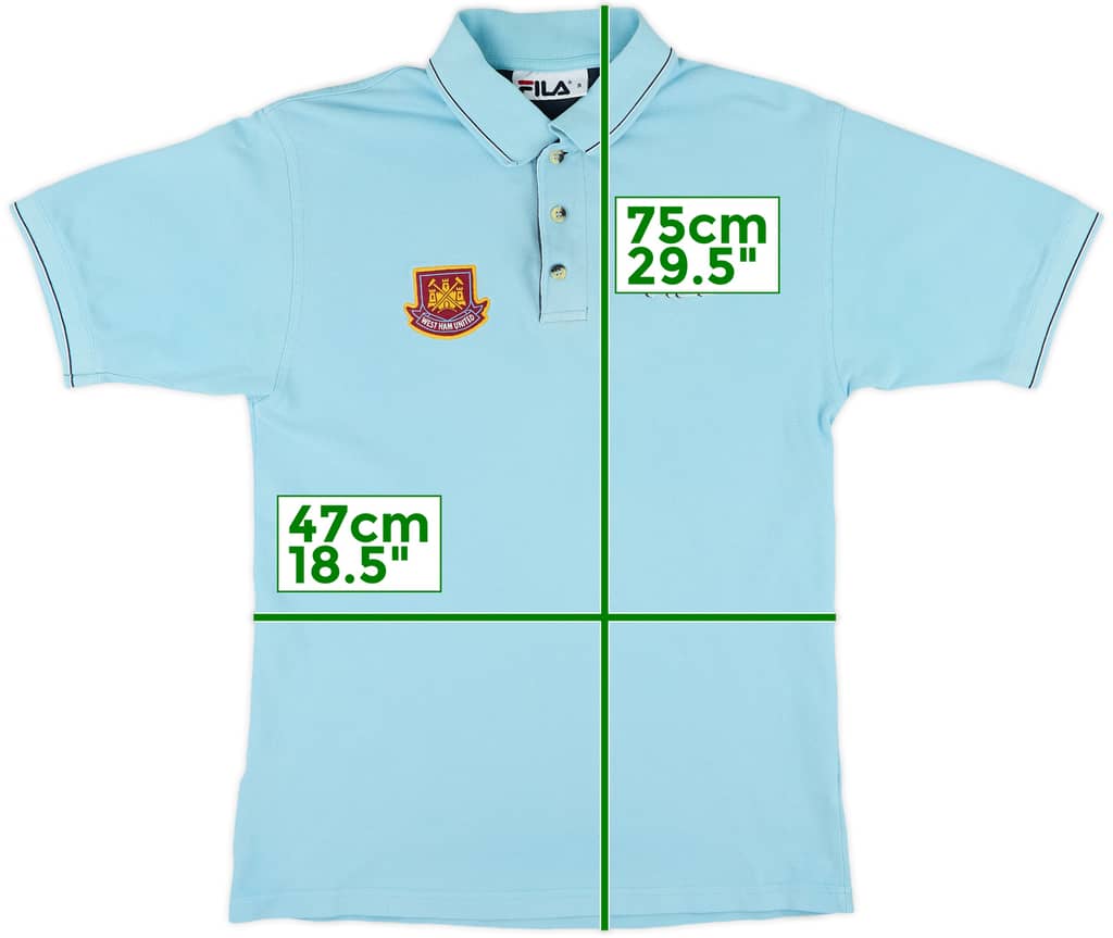 2000-01 West Ham Fila Polo Shirt - 9/10 - (S)