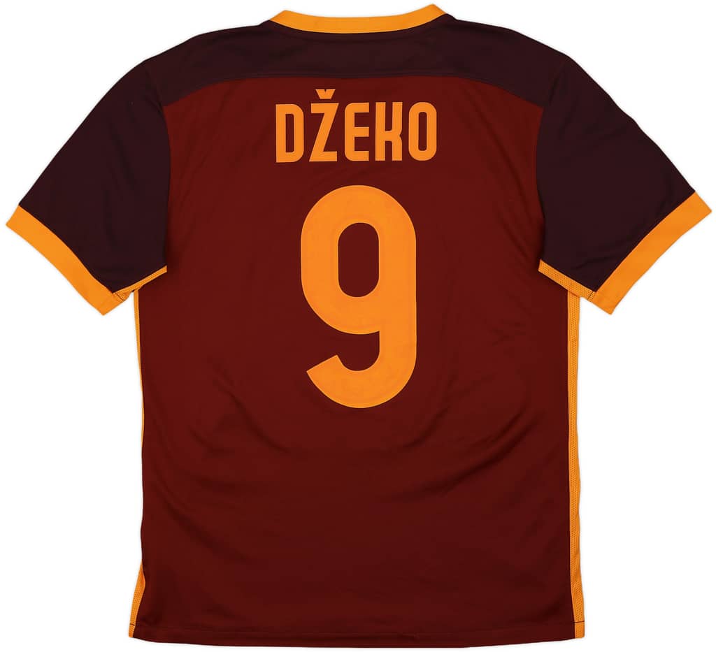2015-16 Roma Home Shirt Dzeko #9 - 7/10 - (M)
