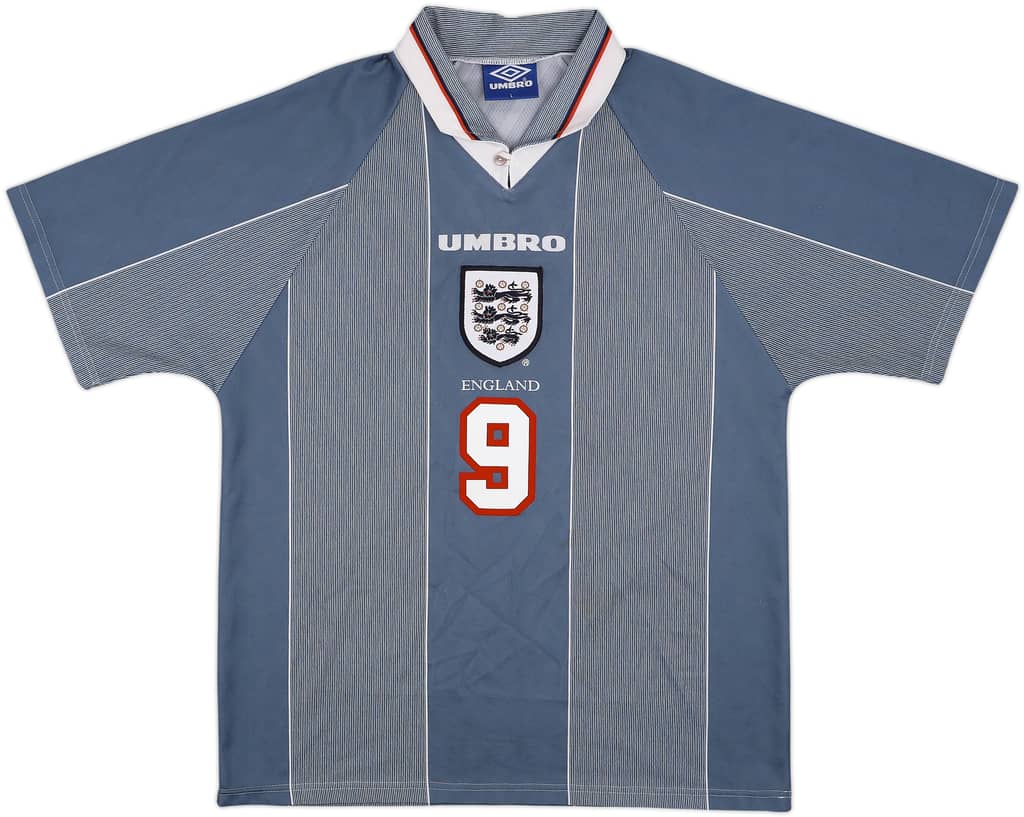 1996-97 England Away Shirt Shearer #9 - 7/10 - (L)