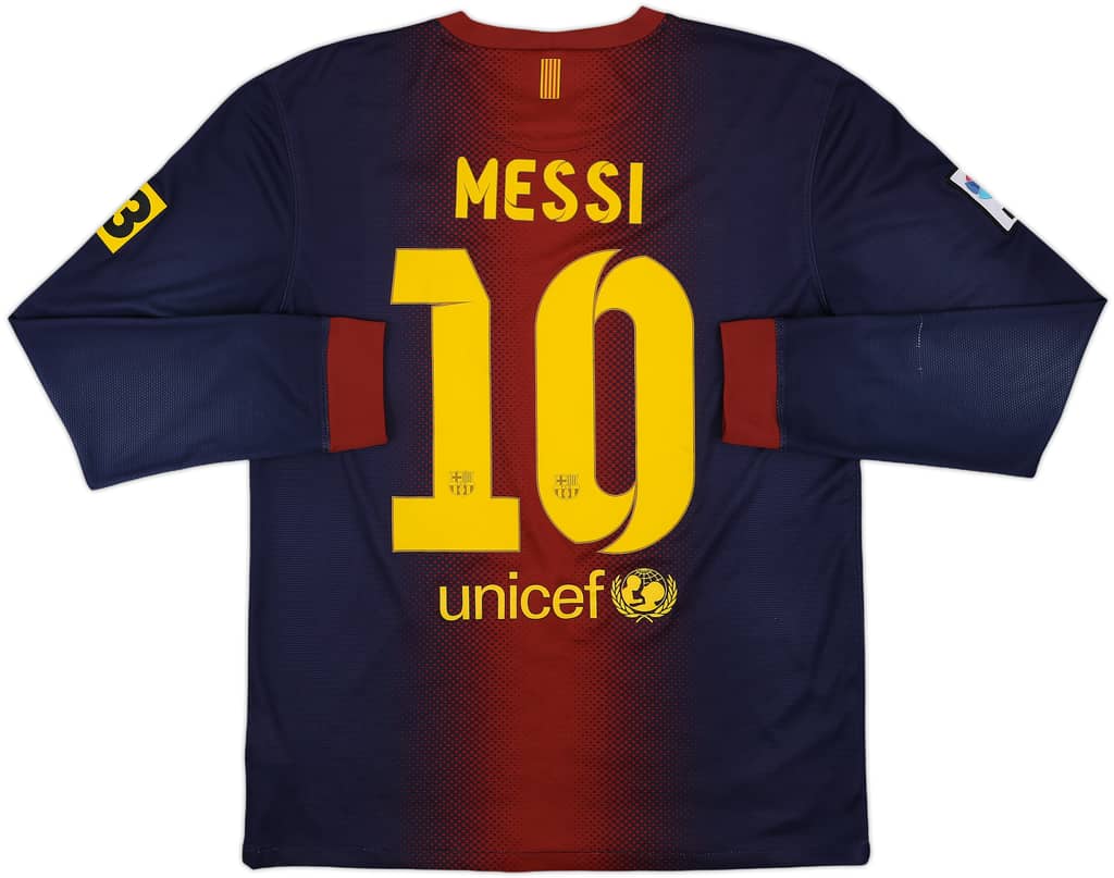 2012-13 Barcelona Home L/S Shirt Messi #10 - 6/10 - (M)