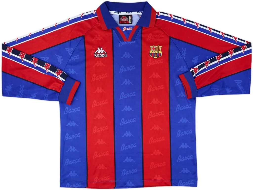 1995-97 Barcelona Home L/S Shirt - 7/10 - (L)
