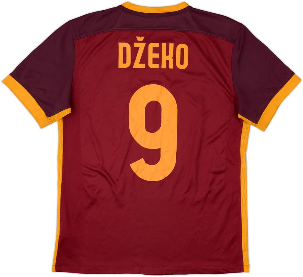 2015-16 Roma Home Shirt Dzeko #9 - 7/10 - (M)