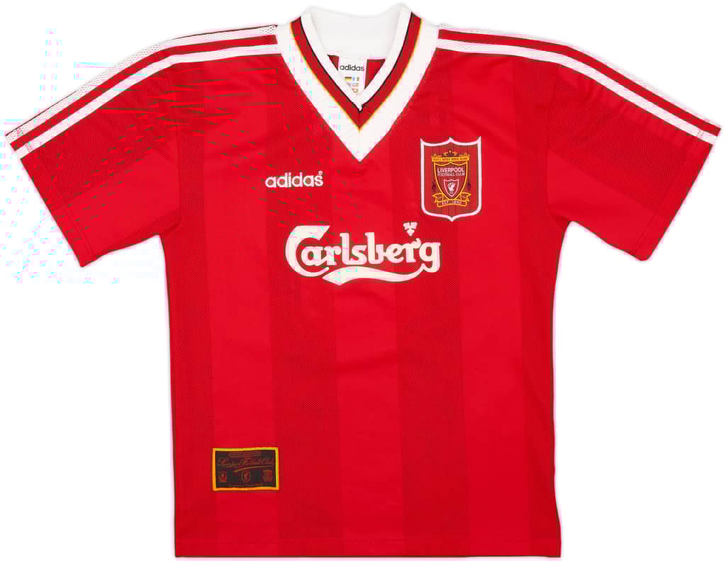 1996-98 Liverpool Home Shirt Collymore #8 - 6/10 - (L.Boys)