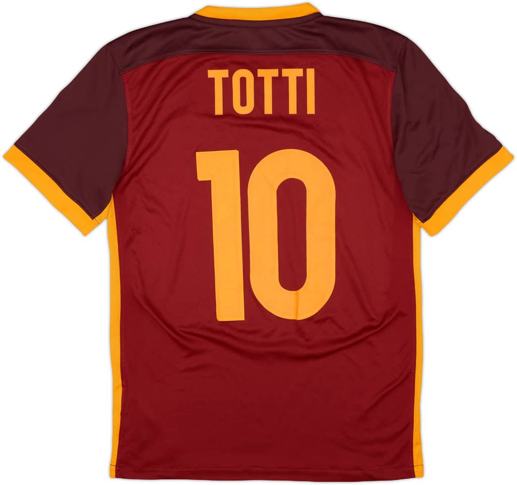 2015-16 Roma Home Shirt Totti #10 - 7/10 - (S)