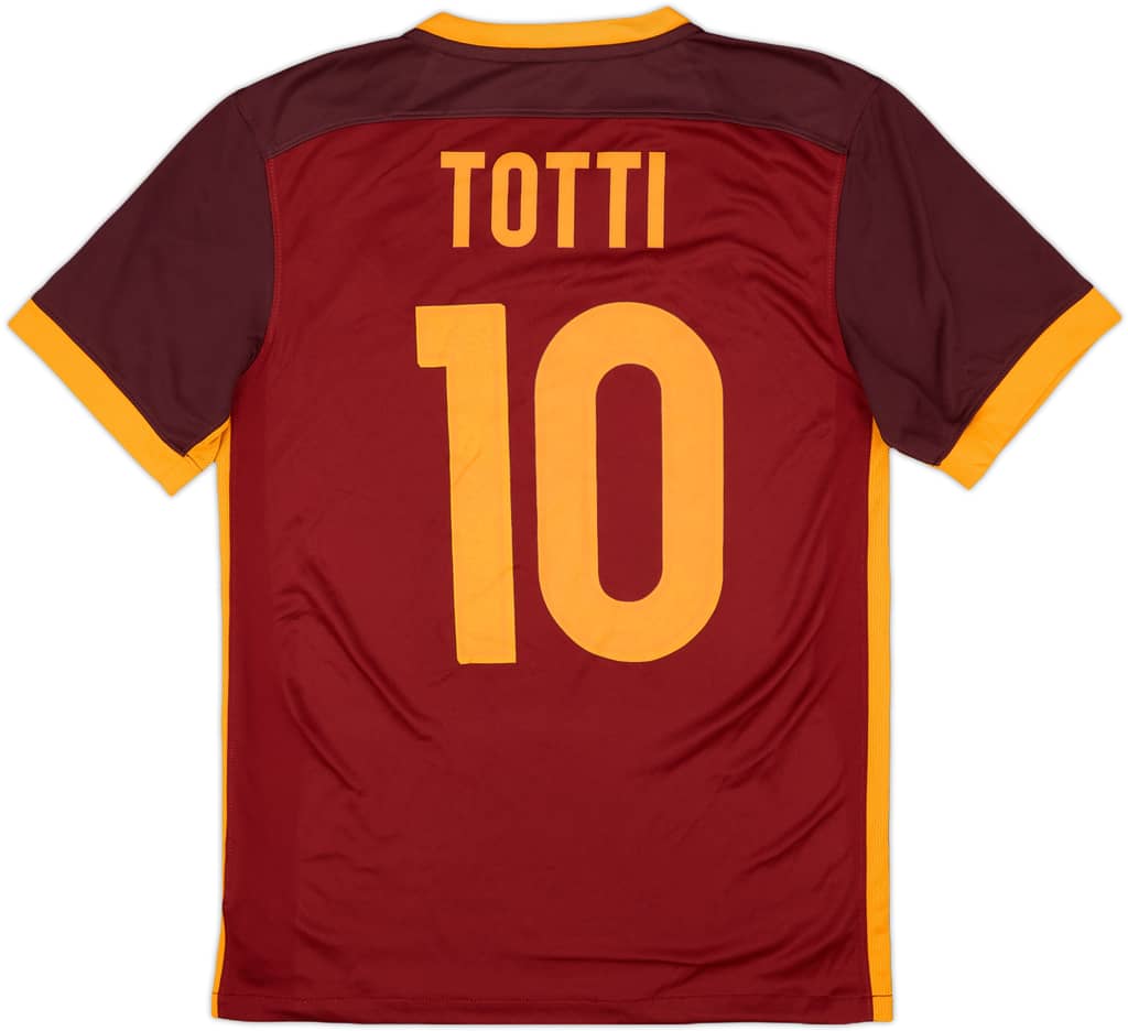 2015-16 Roma Home Shirt Totti #10 - 7/10 - (S)