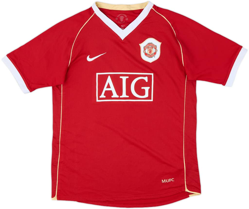 2006-07 Manchester United Home Shirt - 7/10 - (L.Boys)