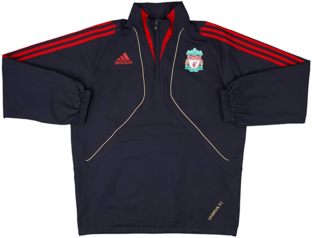 2009-10 Liverpool adidas 1/4 Zip Drill Top - 9/10 - (M)