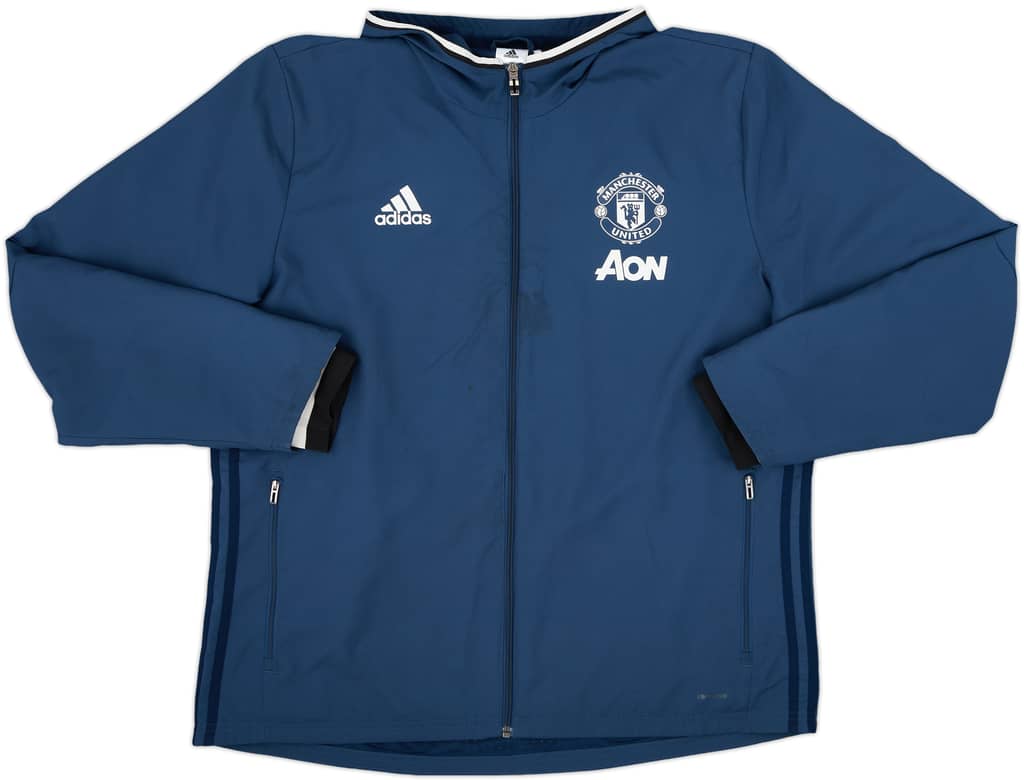2016-17 Manchester United adidas Hooded Track Jacket - 6/10 - (XL)