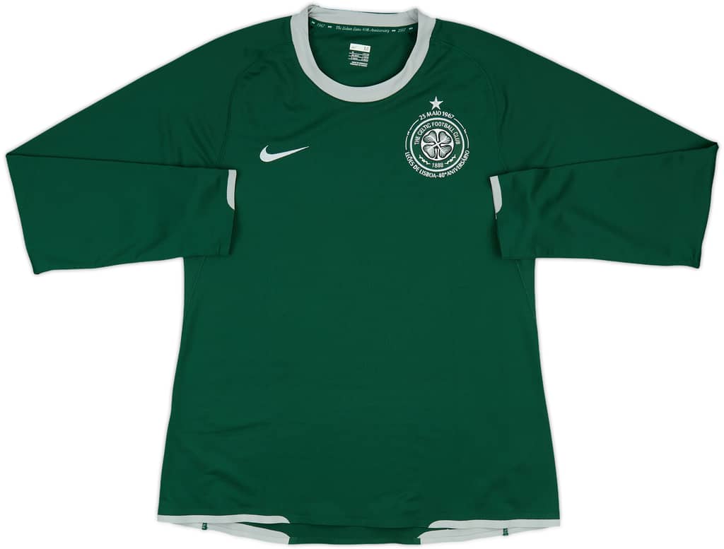 2007-08 Celtic Player Issue Away L/S Shirt - 9/10 - (M)