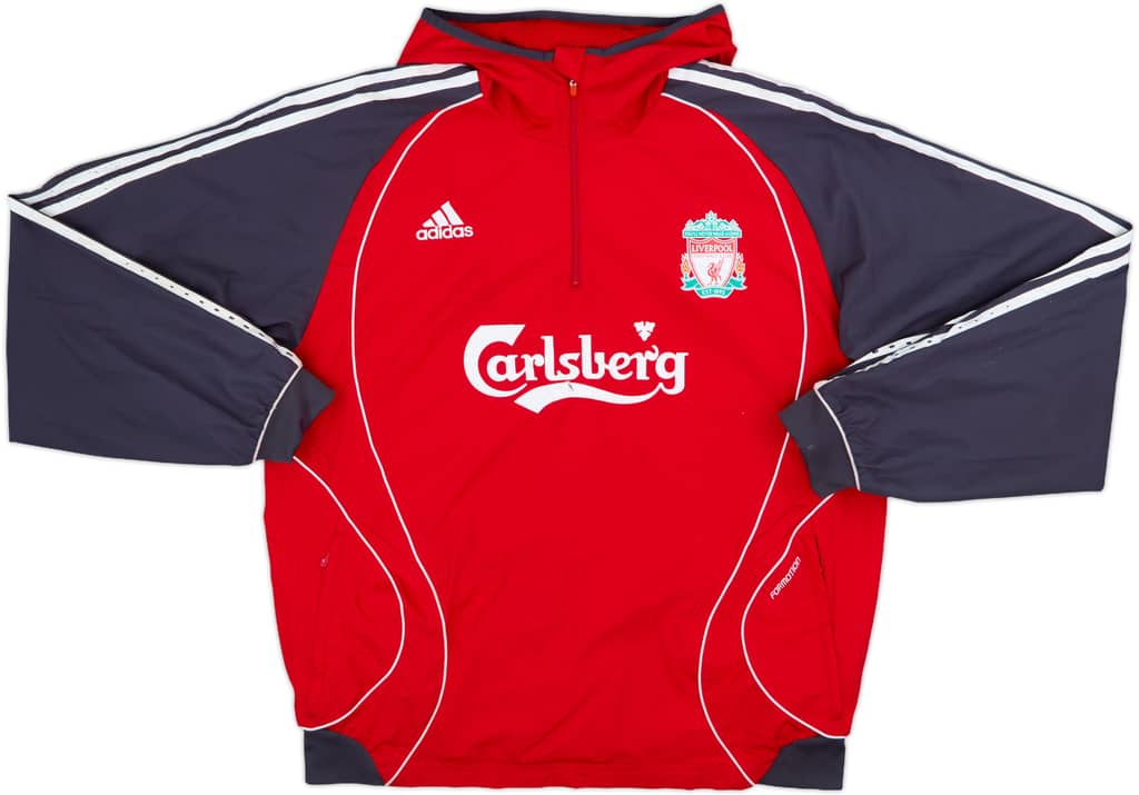 2006-07 Liverpool adidas 1/4 Zip Hooded Rain Jacket - 5/10 - (L)