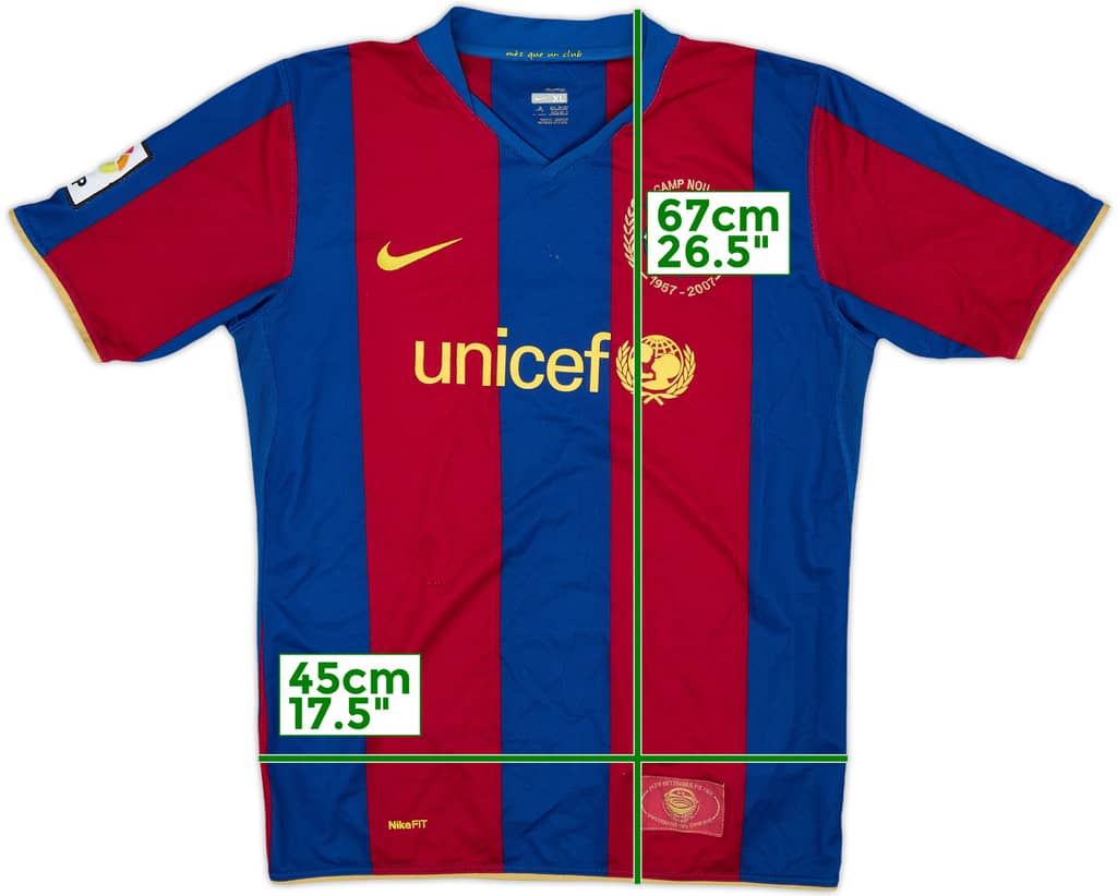 2007-08 Barcelona Home Shirt - 8/10 - (XL.Boys)