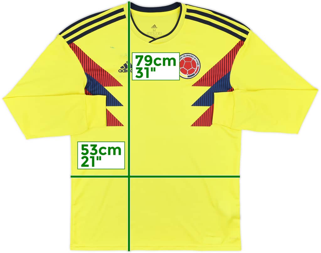 2018-19 Colombia Home L/S Shirt - 7/10 - (M)