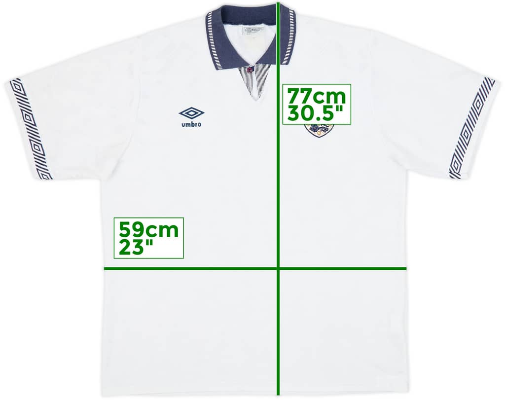 1990-92 England Home Shirt - 7/10 - (L)