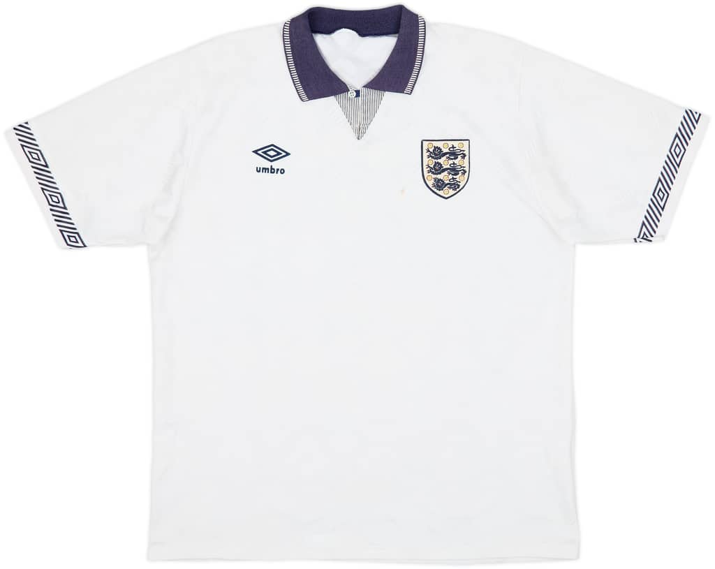 1990-92 England Home Shirt - 8/10 - (L)