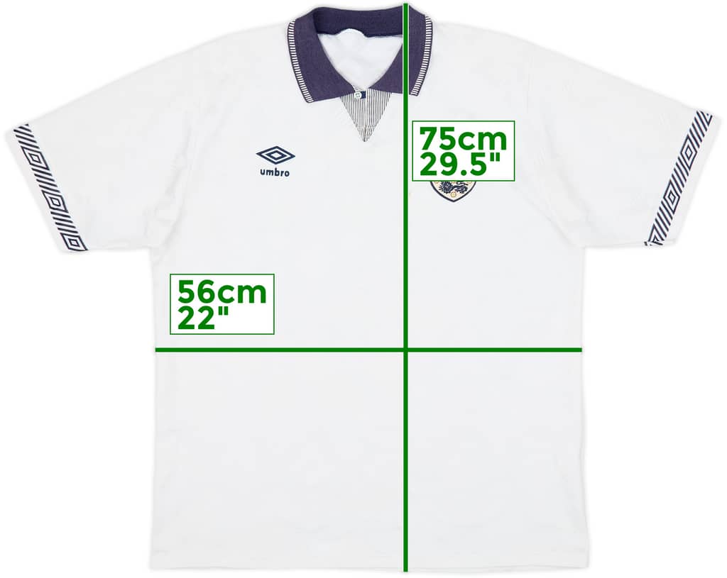 1990-92 England Home Shirt - 8/10 - (L)