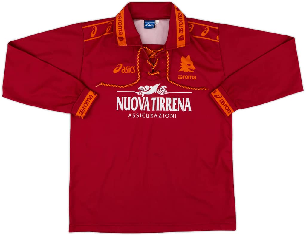1994-95 Roma Home L/S Shirt - 8/10 - (L.Boys)