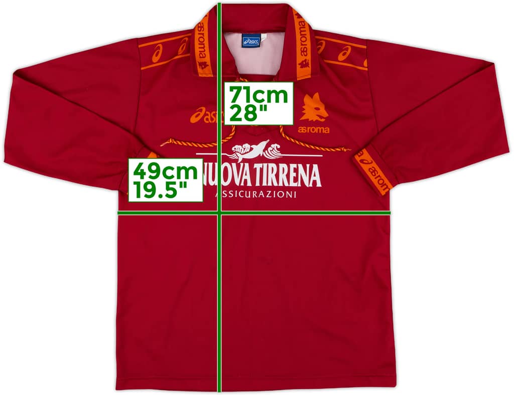 1994-95 Roma Home L/S Shirt - 8/10 - (L.Boys)