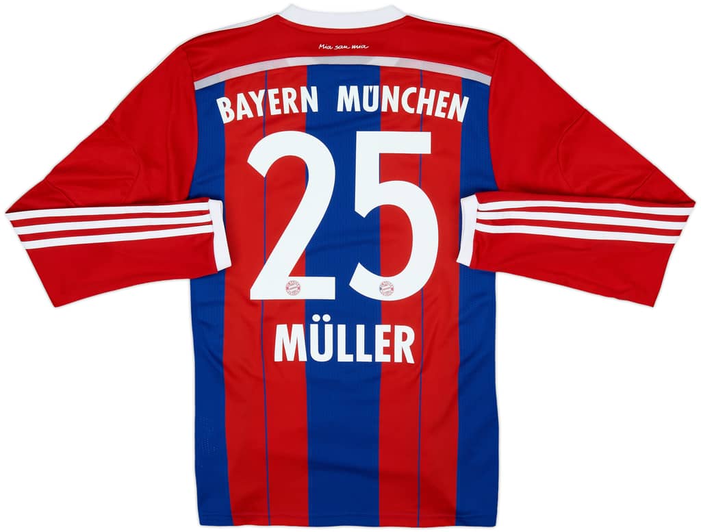 2014-15 Bayern Munich Home L/S Shirt Muller #25 - 9/10 - (S)