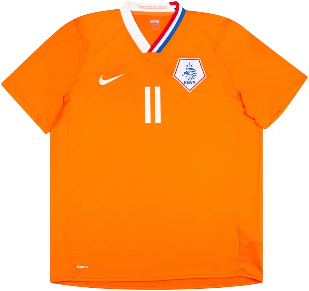 2008-10 Netherlands Home Shirt Robben #11 - 6/10 - (S)