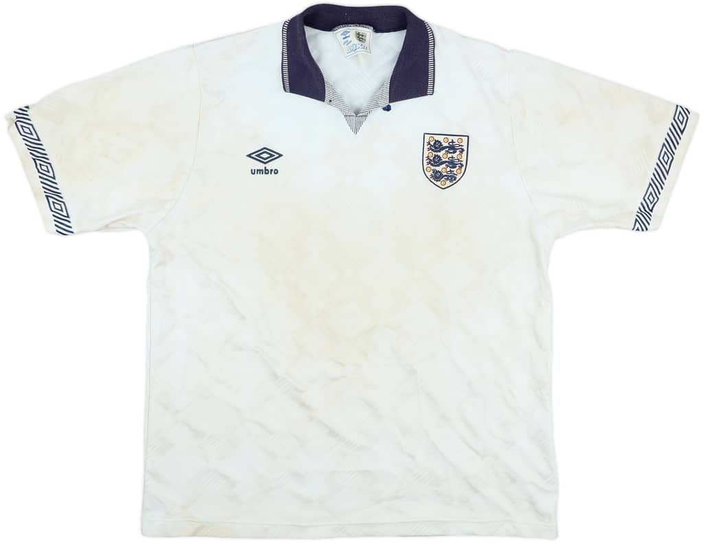 1990-92 England Home Shirt - 4/10 - (XXL)