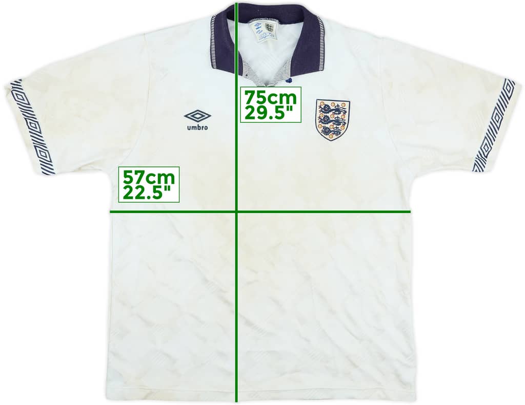 1990-92 England Home Shirt - 4/10 - (XXL)
