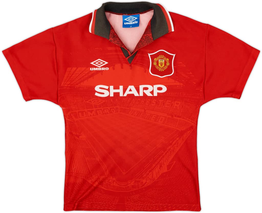 1994-96 Manchester United Home Shirt - 9/10 - (L.Boys)