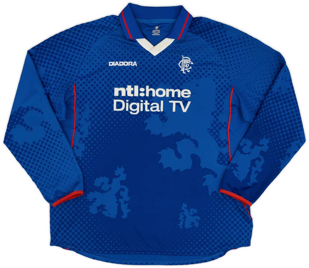 2002-03 Rangers Home L/S Shirt - 9/10 - (XXL)