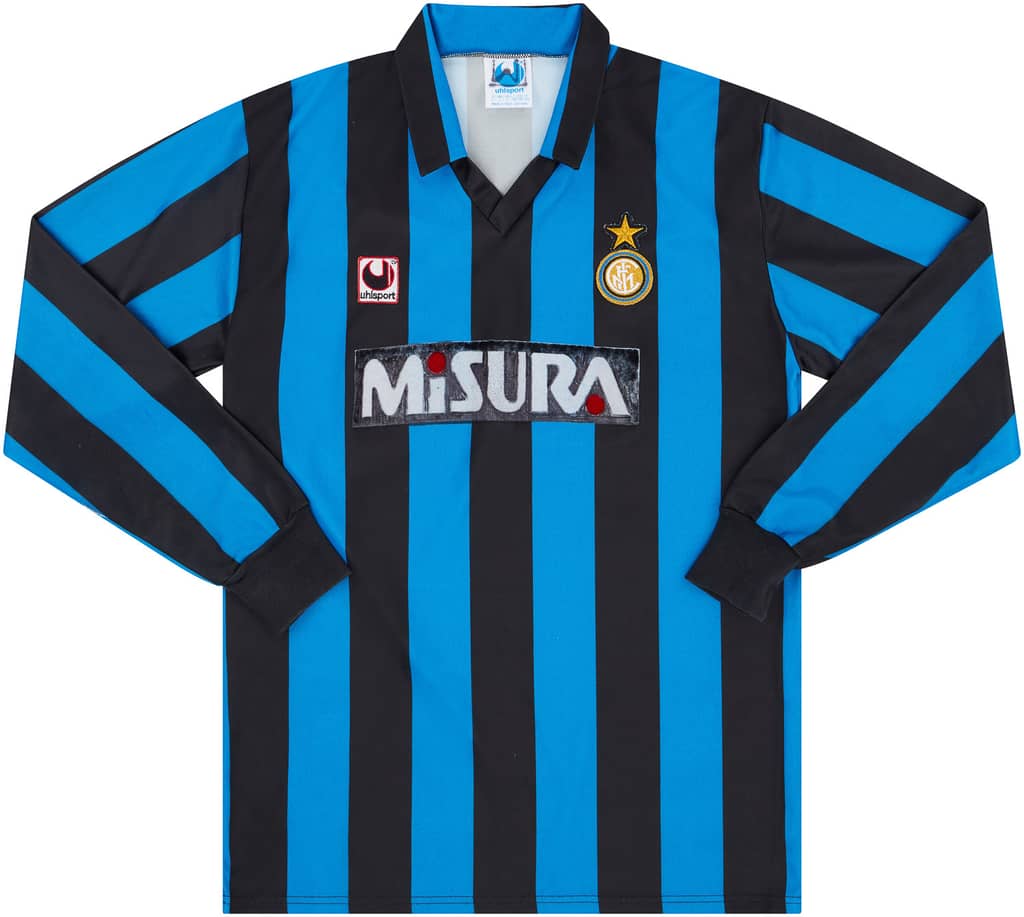 1990-91 Inter Milan Home L/S Shirt - 6/10 - (L)
