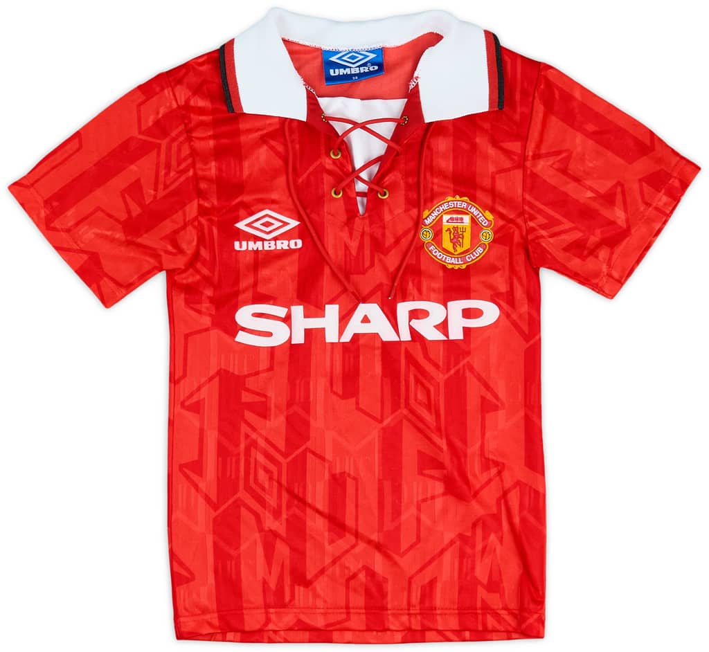 1992-94 Manchester United Home Shirt - 8/10 - (S.Boys)