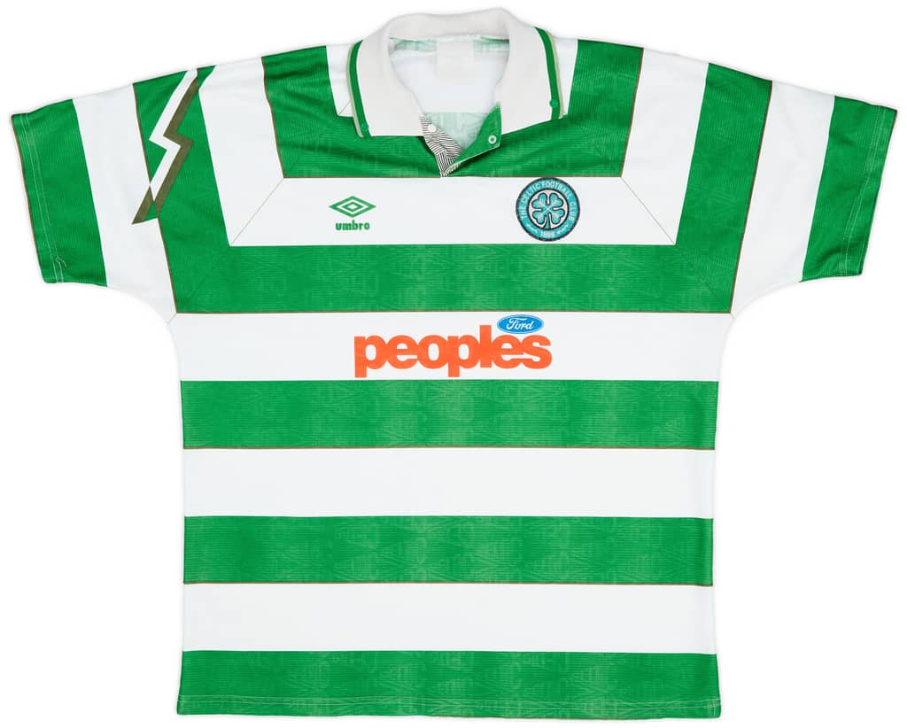 1991-92 Celtic Home Shirt - 8/10 - (XL)