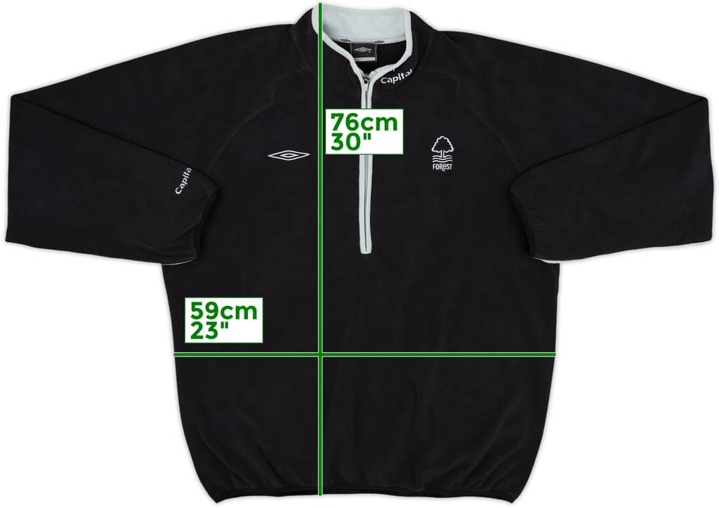 2006-07 Nottingham Forest Umbro 1/2 Zip Fleece Jacket - 9/10 - (XL)