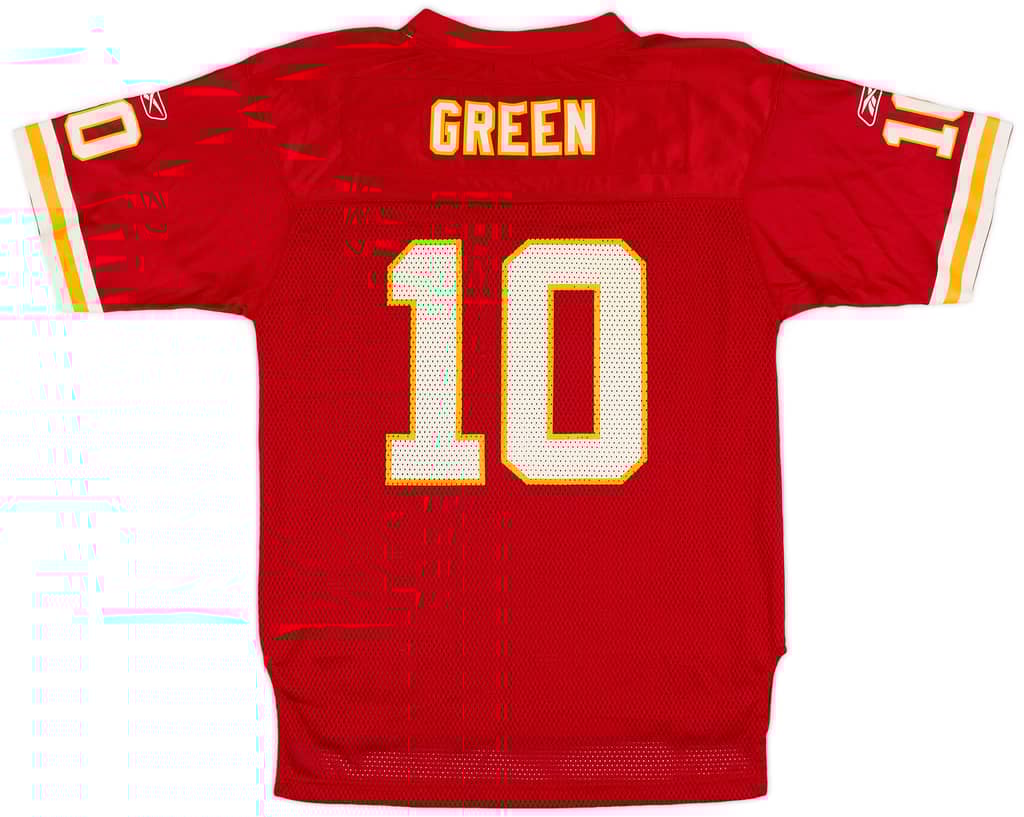 2005-06 Kansas City Chiefs Green #10 Reebok On Field Home Jersey (Excellent) L.Kids
