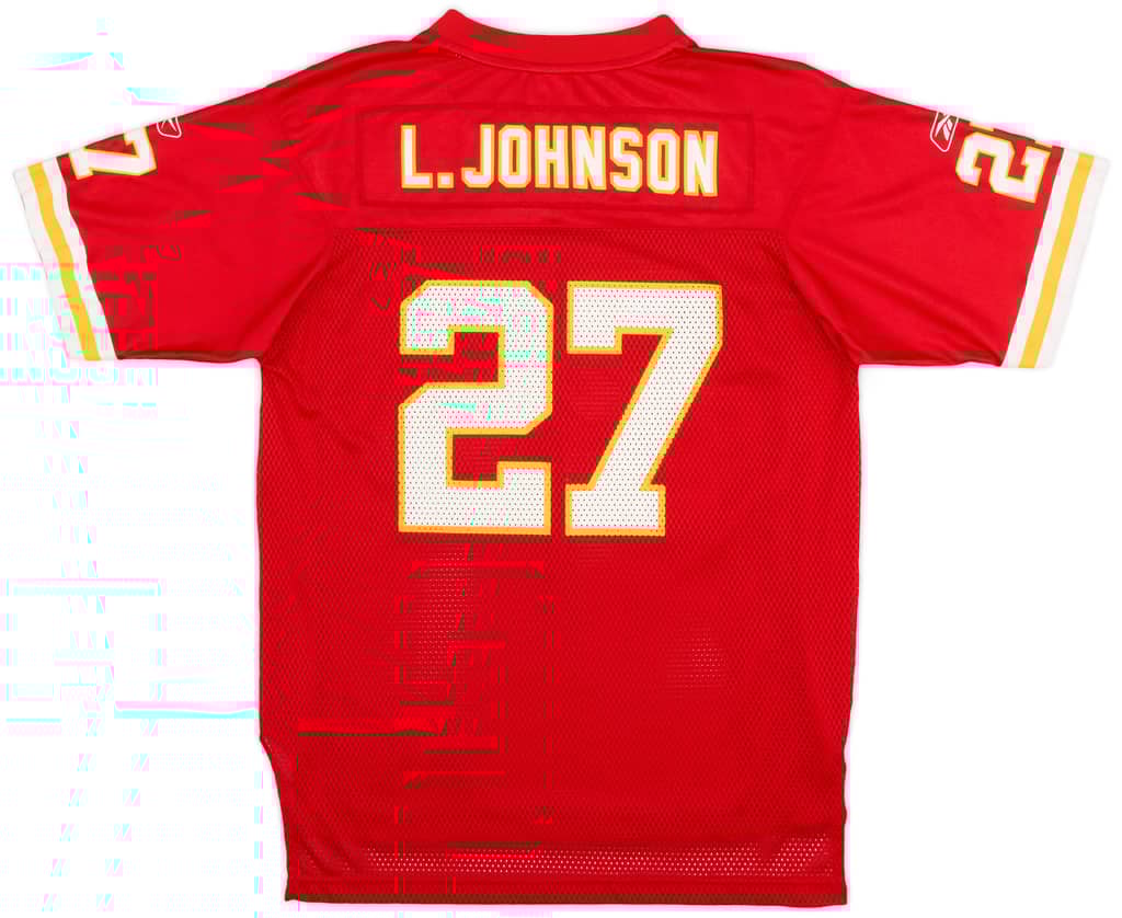 2007 Kansas City Chiefs L. Johnson #27 Reebok On Field Home Jersey (Excellent) L.Kids