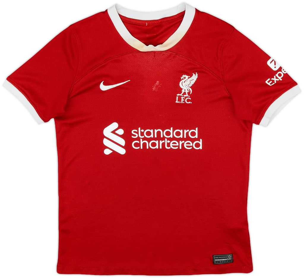 2023-24 Liverpool Home Shirt - 4/10 - (M.Boys)