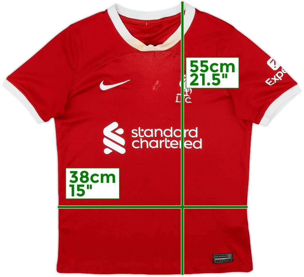 2023-24 Liverpool Home Shirt - 4/10 - (M.Boys)