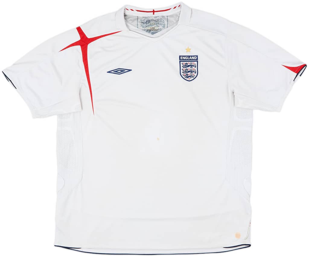2005-07 England Home Shirt - 4/10 - (XL)