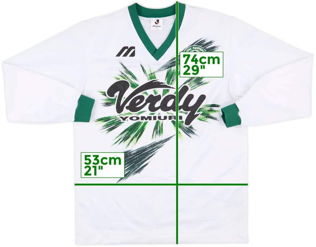 1993-95 Verdy Kawasaki Mizuno Training L/S Shirt - 7/10 - (L)