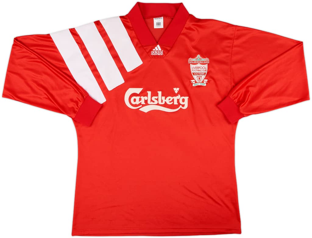 1992-93 Liverpool Centenary Player Issue Home L/S Shirt - 9/10 - (L/XL)