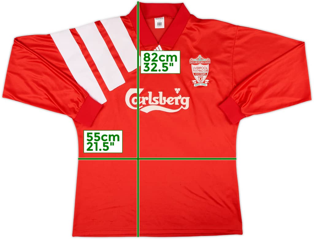 1992-93 Liverpool Centenary Player Issue Home L/S Shirt - 9/10 - (L/XL)