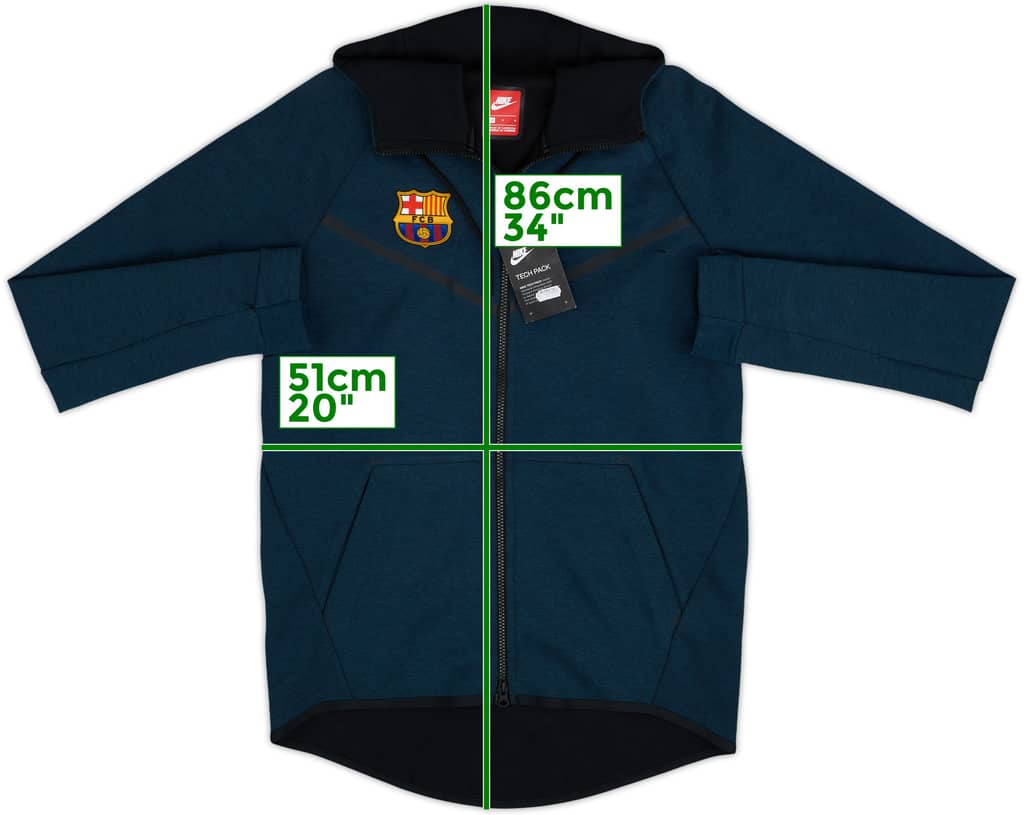 2018-19 Barcelona Nike Zipped Hooded Sweat Top (M)