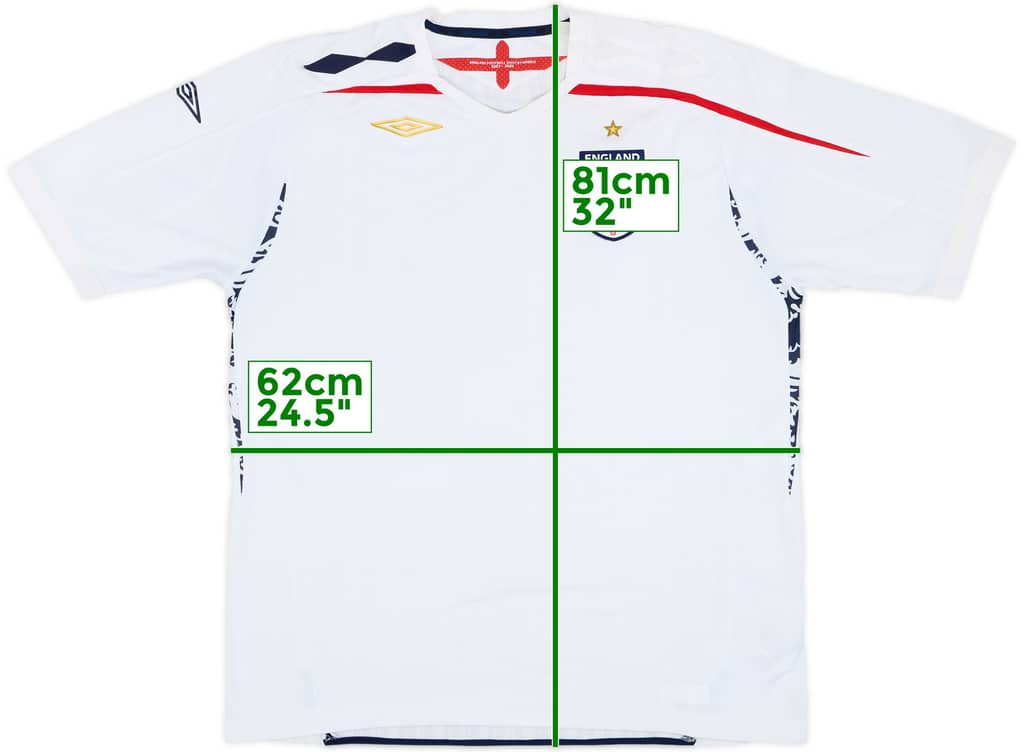 2007-09 England Home Shirt - 5/10 - (XXL)