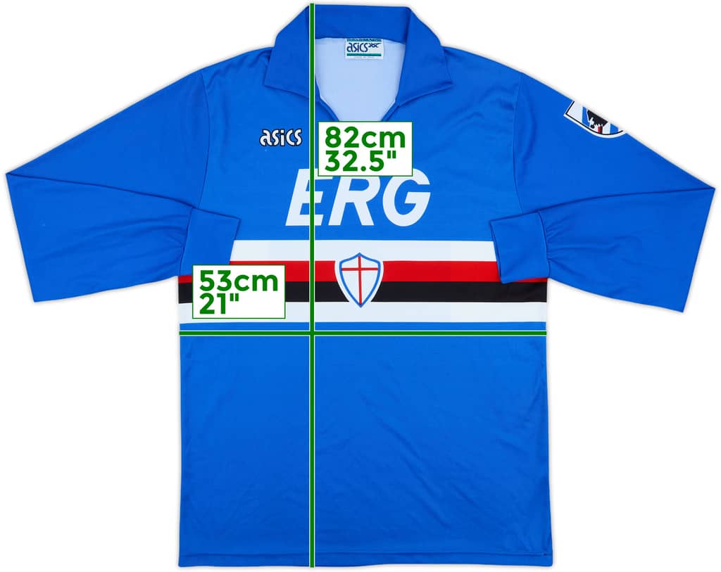 1992-94 Sampdoria Home L/S Shirt - 6/10 - (XL)