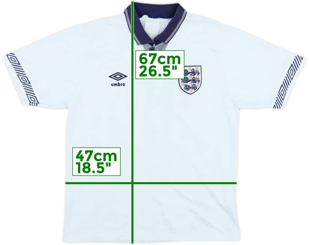 1990-92 England Home Shirt - 7/10 - (M)