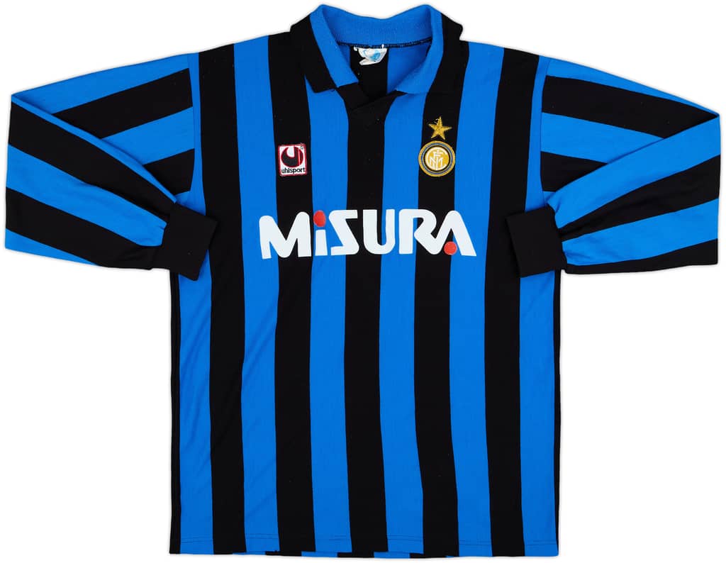 1988-89 Inter Milan Home L/S Shirt - 8/10 - (L)