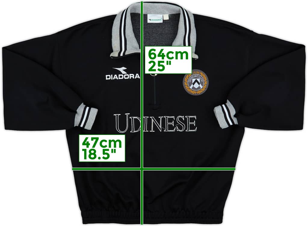 1999-00 Udinese Diadora 1/4 Zip Sweat Top - 8/10 - (M)