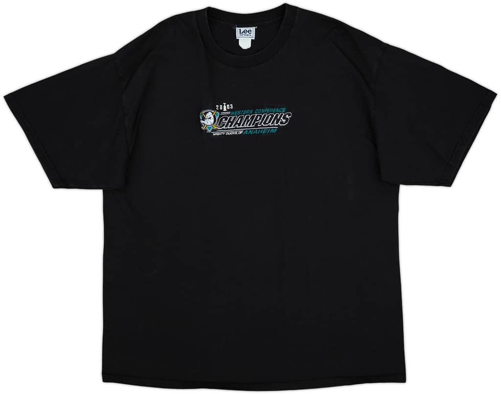 2003 Mighty Ducks of Anaheim Western Conference Champions Lee Sport Tee - 9/10 - (XXL)