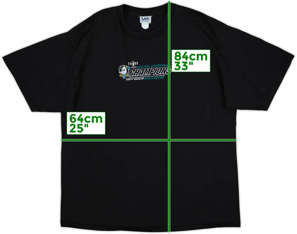 2003 Mighty Ducks of Anaheim Western Conference Champions Lee Sport Tee - 9/10 - (XXL)